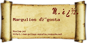 Margulies Ágosta névjegykártya